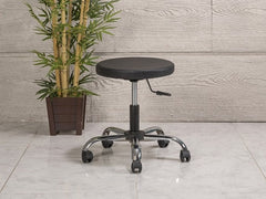 Amortisörlü Çalışma Taburesi | Dökme Sünger - Siyah - Kromajlı Ayak