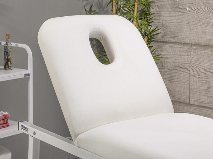 Oval Katlanır Bakım ve Masaj Masası | Beyaz - Havluluk Aparatlı