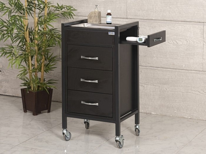 Regal Cihaz Taşıma ve Setup Sehpası | 4 Çekmeceli - Küvetli - Siyah