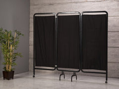 3 Kanatlı Paravan Perde | Siyah - Oval