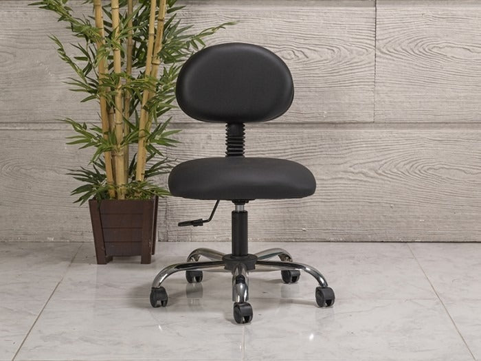 Amortisörlü Çalışma Sandalyesi | Siyah - Kromajlı Ayak