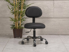 Amortisörlü Çalışma Sandalyesi | Siyah - Kromajlı Ayak