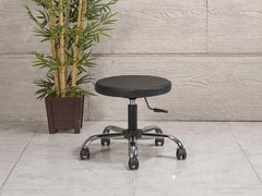 Amortisörlü Çalışma Taburesi | Dökme Sünger - Siyah - Kromajlı Ayak