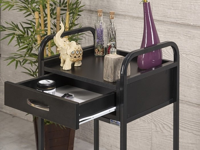 Arya Cihaz Taşıma ve Setup Sehpası | Ahşap Çekmeceli - Siyah - Sac