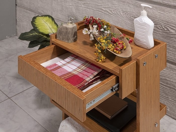 Natura Cihaz Taşıma ve Setup Sehpası | Tek Çekmeceli - Bambu