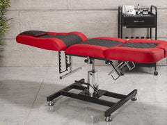 Royal-2 Hidrolikli Dövme Tattoo Koltuğu | Kırmızı - Siyah