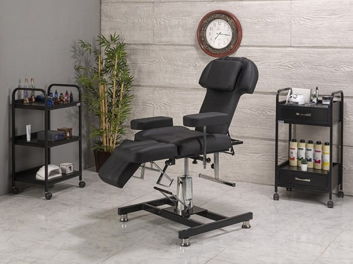 Hisar-3 Yükseklik Ayarlı Hidrolikli Dövme Tattoo Koltuğu | Siyah