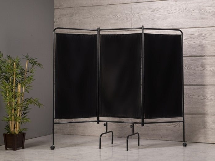3 Kanatlı Paravan Perde | Siyah - Eko