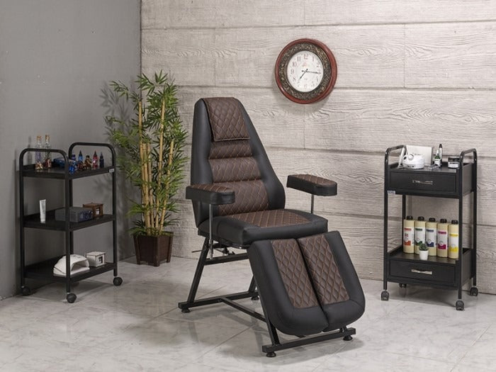 Anka-2 Çift Ayaklı Dövme Tattoo Koltuğu | Kahverengi - Siyah