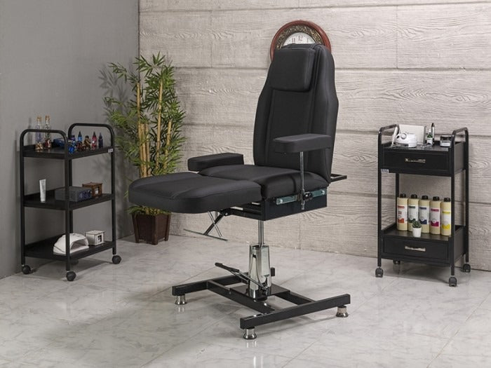 Hisar-2 Hidrolikli Dövme Tattoo Koltuğu | Yükseklik Ayarlı - Siyah