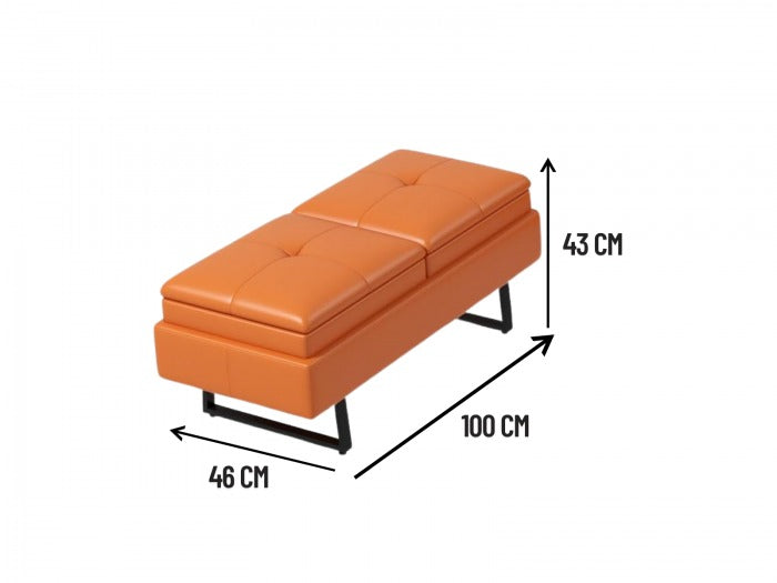 Vevo Metal Ayaklı Bekleme Koltuğu-Turuncu-2 Kişilik