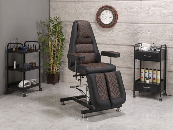 Royal-2 Hidrolikli Dövme Tattoo Koltuğu | Kahverengi - Siyah