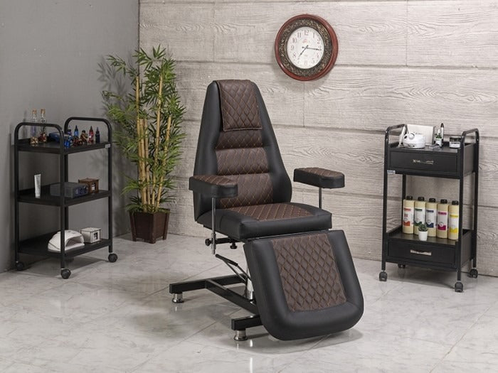 Royal Hidrolikli Dövme Tattoo Koltuğu | Kahverengi - Siyah