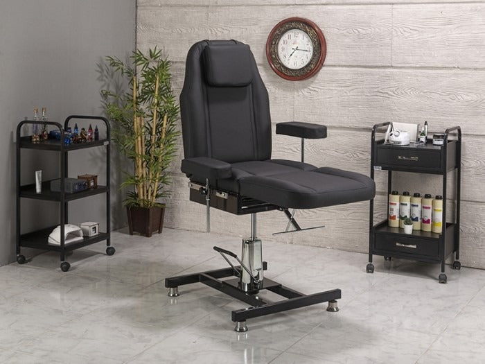 Hisar-2 Hidrolikli Dövme Tattoo Koltuğu | Yükseklik Ayarlı - Siyah