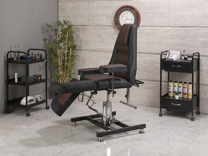 Royal-2 Hidrolikli Dövme Tattoo Koltuğu | Kahverengi - Siyah