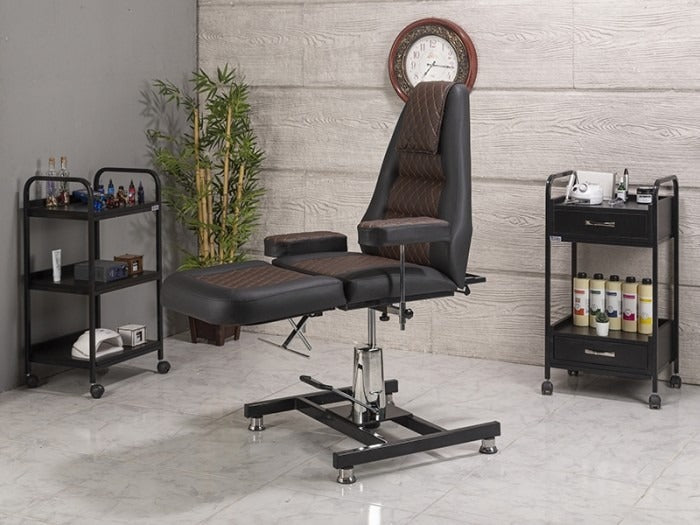 Royal Hidrolikli Dövme Tattoo Koltuğu | Kahverengi - Siyah