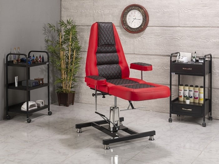 Royal Hidrolikli Dövme Tattoo Koltuğu | Kırmızı - Siyah