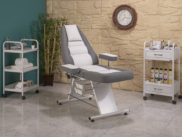 Montana Sırt ve Ayak Kısmı Hareketli Koltuk | Gri - Beyaz