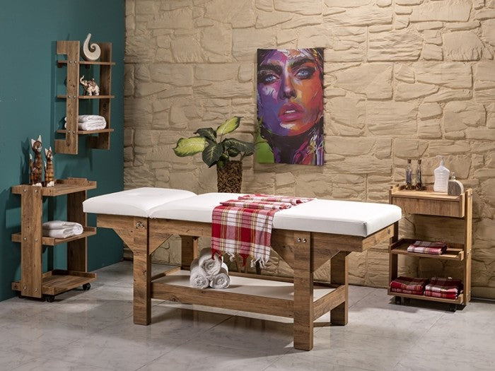 Natura Sırt Hareketli Ahşap Bakım ve Masaj Masası - Atlantik