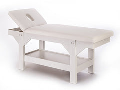 Natura Sırt Hareketli Ahşap Bakım ve Masaj Masası - Beyaz