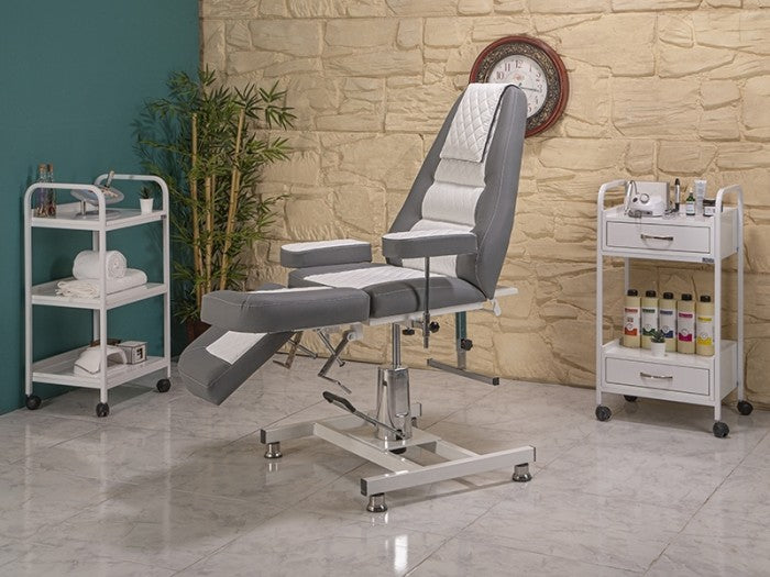 Royal-2 Yükseklik Hareketli Hidrolikli Koltuk | Gri - Beyaz