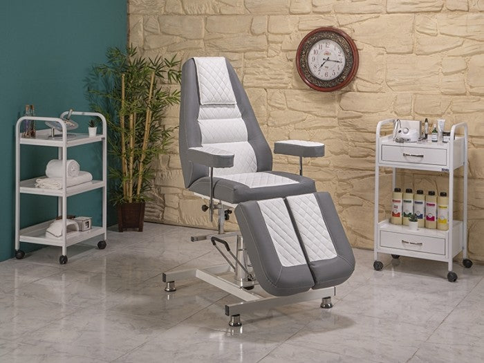 Royal-2 Yükseklik Hareketli Hidrolikli Koltuk | Gri - Beyaz