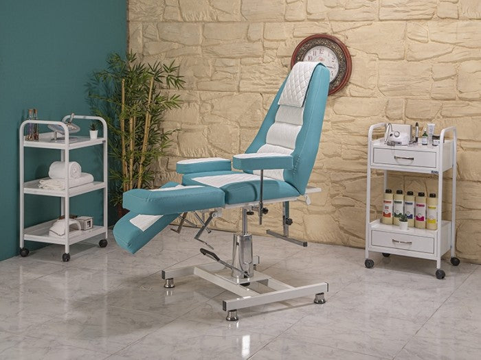 Royal-2 Yükseklik Hareketli Hidrolikli Koltuk | Turkuaz - Beyaz