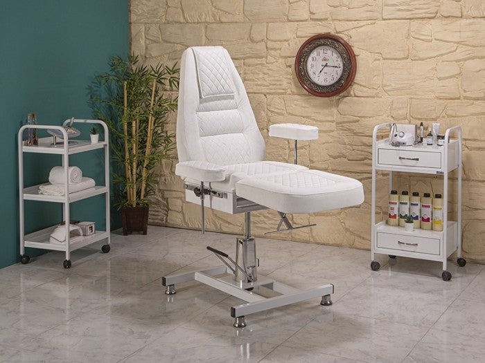 Royal-3 Ekstra Yüksek Hareketli Hidrolikli Koltuk | Beyaz