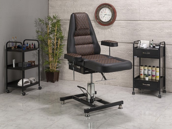 Royal-3 Ekstra Yüksek Hareketli Hidrolikli Koltuk | Kahverengi - Siyah