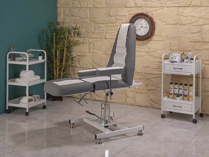 Royal Yükseklik Hareketli Hidrolikli Koltuk | Gri - Beyaz