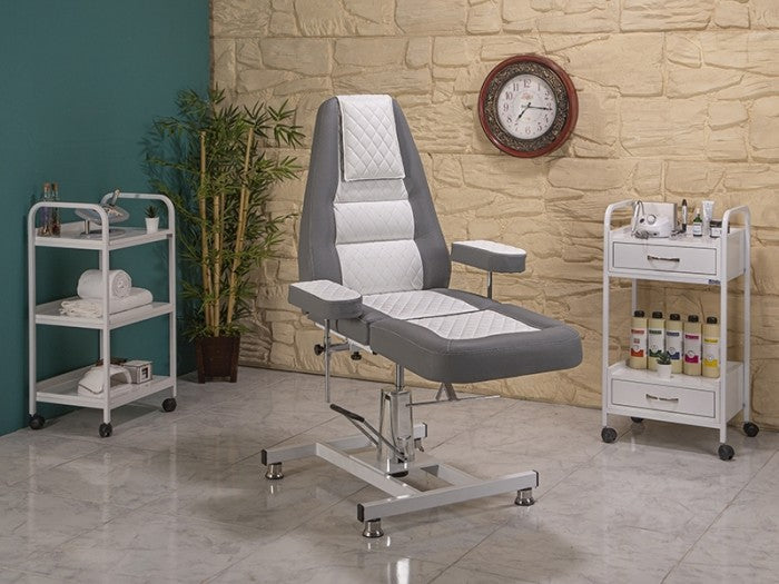 Royal Yükseklik Hareketli Hidrolikli Koltuk | Gri - Beyaz