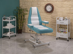 Royal Yükseklik Hareketli Hidrolikli Koltuk | Turkuaz - Beyaz