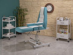 Royal Yükseklik Hareketli Hidrolikli Koltuk | Turkuaz - Beyaz