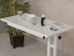 Yemek Servis Masası, Ahşap Tablalı | Beyaz